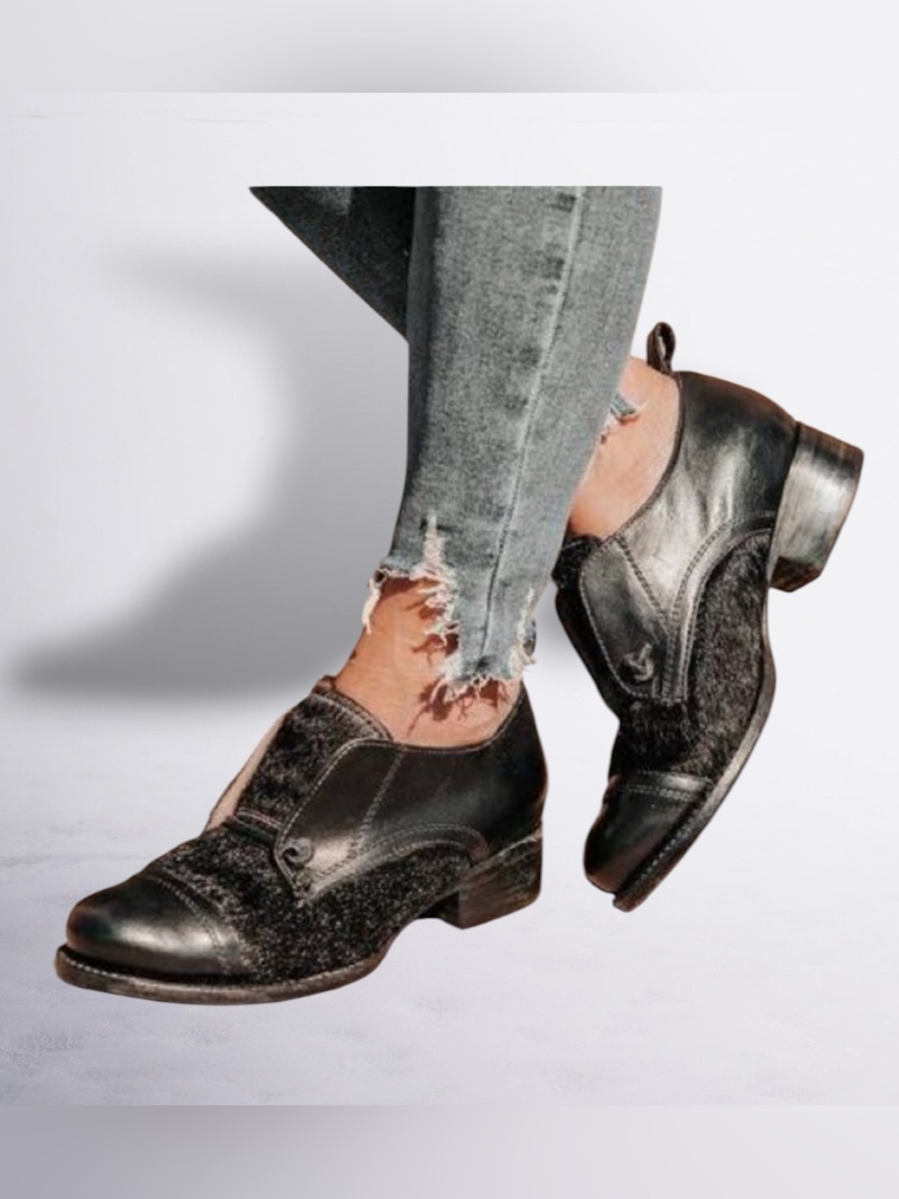 Freebird Mabel Black Pony Multi Oxford Shoes | Size 7 worn once